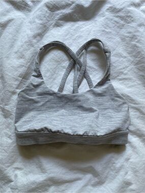 Lululemon Cross back Ribbed Gray Sports Bralette